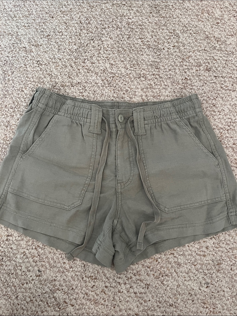 American Eagle Outfitters Olive Utility Drawstring Shorts